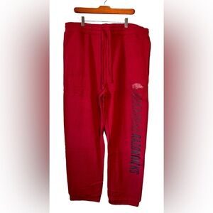 NWT Arkansas Razorbacks Men’s NCAA Red Sweatpants 3FOUR Brand Size 2XL